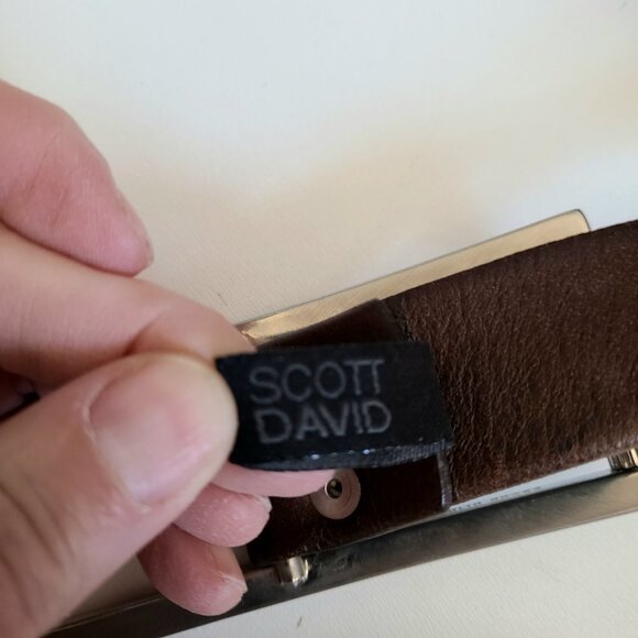 Scott David brown leather belt. Size Small. - Picture 4 of 8